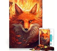 Rompecabezas Misterioso Zorro Rojo de 1000 Piezas para Adultos Juguete Intelectual para calmar y Relajarse Corte preciso Artículo de Santa Claus (38x52cm)