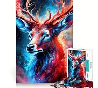 Rompecabezas místico de Ciervo neón para Adolescentes, 1000 Piezas, para desarrollar la Memoria, calmar y Relajarse Diseño clásico para armar Regalo (38x26cm)