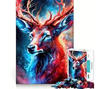 Rompecabezas místico de Ciervo neón para Adultos, 1000 Piezas, Juguete Intelectual, diversión Tranquila, Corte preciso, Lista de Deseos de Papá Noel (50x75cm)