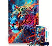 Rompecabezas místico de Jaguar neón para Adultos, 1000 Piezas, Juguete Intelectual, diversión Tranquila, Corte preciso, Lista de Deseos de Papá Noel (50x75cm)
