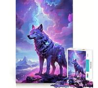 Rompecabezas místico de la Cima de la montaña del Lobo para Adolescentes, 1000 Piezas, fortalece la Memoria, Alivia la tensión, Borde Liso, Sorpresa navideña (38x26cm)