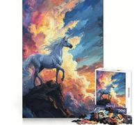 Rompecabezas místico de Unicornio al Atardecer para Adultos, 1000 Piezas, Juguete para ejercitar la Mente, diversión en Interiores, Corte de precisión, Regalo navideño (38x26cm)