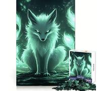 Rompecabezas místico de Zorro Verde de 1000 Piezas para Adultos Regalos para Mejorar la Memoria y el Tiempo Libre Decoración de Pared con Corte preciso (38x26cm)
