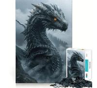 Rompecabezas místico del dragón Negro para Adultos, 1000 Piezas, Juguete para ejercitar la Mente, Alivio del estrés, diseño para armar, Regalo Encantador (38x26cm)