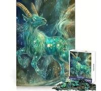 Rompecabezas místico del Signo Zodiacal Capricornio para Adultos, 1000 Piezas Ejercicio de lógica, recreación Tranquila, Bordes limpios, Regalo navideño para reflexionar (38x26cm)