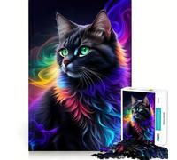 Rompecabezas místicos de Gato Negro para Adolescentes, 1000 Piezas, Juguete para ejercitar la Mente y aliviar el estrés, Corte Premium, Regalo increíble (38x52cm)