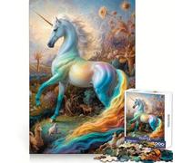 Rompecabezas místicos de Unicornios para Adolescentes, 1000 Piezas, Juguete para ejercitar la Mente y aliviar el estrés, Corte Premium, Regalo increíble (38x26cm)