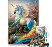 Rompecabezas místicos de Unicornios para Adolescentes, 1000 Piezas, Juguete para ejercitar la Mente y aliviar el estrés, Corte Premium, Regalo increíble (38x26cm)