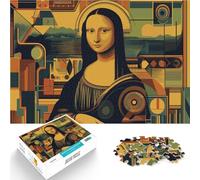 Rompecabezas Mona Lisa en el Arte geométrico Rompecabezas para Adolescentes de 1000 Piezas 26x38cm Decoración artística del hogar