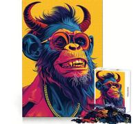 Rompecabezas Mono Diablo Sonriente de 1000 Piezas para Adolescentes Juguete para estimular la lógica y Relajarse Arte de Borde Premium Coleccionable 38x52cm