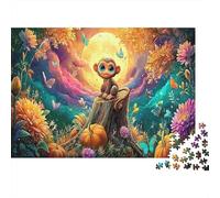 Rompecabezas Monos Mágicos 1000 Piezas | para Adultos y Adolescentes, Mono Junto a una Calabaza Bajo la Luna, Rompecabezas Difícil Imposible y Regalo 70x50cm/1000pcs