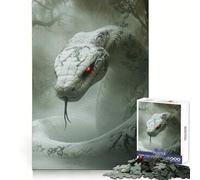 Rompecabezas Monstruo Cobra Blanca de 1000 Piezas para Adultos Memoria aguda Escape Sereno Bordes limpios Regalo Ideal (38x26cm)