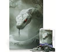 Rompecabezas Monstruo Cobra Blanca para Adultos, 1000 Piezas, Actividad Relajante para el Cerebro y la Memoria, Cierre hermético, Regalo Acogedor de Navidad (38x52cm)