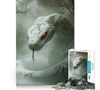 Rompecabezas Monstruo Cobra Blanca para Adultos 1000 Piezas Juego de Memoria Corte Láser para un Encaje Perfecto Aliviar el Estrés (50x75cm)
