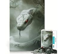 Rompecabezas Monstruo Cobra Blanco 1000 Piezas Juguete de Construcción Focus Ajuste Espacios Una Actividad Recompensadora para Días Lluviosos (38x52cm)