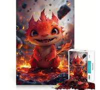 Rompecabezas Monstruo de Fuego sin Esponjosidad 1000 Juego de Recuerdo Mental Alta Precisión Manualidad de Corte Desafío Interactivo para el Cerebro en Casa (50x75cm)