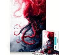 Rompecabezas Monstruo de Tentáculos Rojos de 1000 Piezas para Adolescentes Juguete de razonamiento y Habilidad Divertido y Relajante Corte preciso Regalo Ideal (50x75cm)