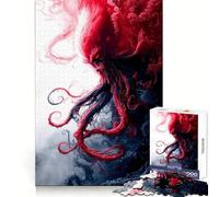 Rompecabezas Monstruo de Tentáculos Rojos de 1000 Piezas para Adultos, Juguete de lógica Fina, Tiempo Libre, Arte de Bordes limpios, Coleccionable (38x52cm)