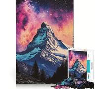 Rompecabezas Montaña bajo Las Estrellas para Adolescentes, 1000 Piezas, Juguete para ejercitar la Mente, antiestrés, Corte Premium, Regalo increíble (38x26cm)