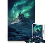 Rompecabezas Montaña Nevada bajo la Aurora Boreal, 1000 Piezas para Adolescentes, Juego de lógica, Momento cálido, Pieza de colección de Arte de Corte preciso (38x26cm)