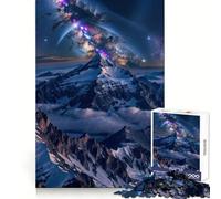 Rompecabezas Montaña Nevada bajo la Vía Láctea, 1000 Piezas para Adolescentes, Juego de lógica, Momento cálido, Pieza de colección de Arte de Corte preciso (38x26cm)