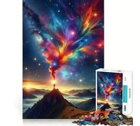 Rompecabezas Montañas Espaciales Vibrantes 1000 Piezas Juego Divertido Tecnología Avanzada de Corte Láser Juguete de Entretenimiento para Interiores (50x75cm)