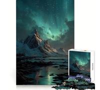 Rompecabezas Montañas Nevadas bajo la Aurora Boreal para Adolescentes, 1000 Piezas, Recall Boost, Gentle Relax, Smooth Cut, Stylish Gift (50x75cm)