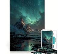 Rompecabezas Montañas Nevadas bajo la Aurora Boreal para Adolescentes, 1000 Piezas, Recall Boost, Gentle Relax, Smooth Cut, Stylish Gift (50x75cm)