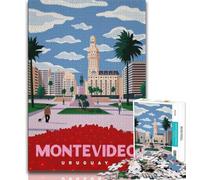 Rompecabezas Montevideo para Adolescentes, 1000 Piezas, para armar en casa, cumpleaños o de Viaje, 75x50cm