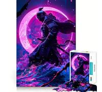 Rompecabezas Moon Samurai de 1000 Piezas para Adolescentes Juguete Que desafía la Mente Pasatiempo Relajante Corte preciso Regalo Encantador 38x52cm