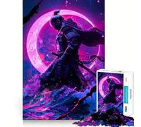 Rompecabezas Moon Samurai de 1000 Piezas para Adolescentes Mejora la Memoria, diversión Relajante, Bordes precisos, Regalo Original 50x75cm