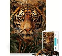Rompecabezas Mosaico de Tigre de 1000 Piezas para Adultos y Adolescentes Juguete cognitivo, Entretenimiento, diversión, Montaje de Patrones, Regalo Festivo 38x52cm