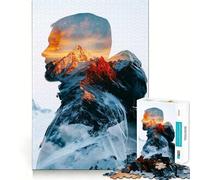 Rompecabezas Mountain Man Double Exposure de 1000 Piezas para Adultos Juguete de lógica Clara, Divertido y Relajante Corte Perfecto Regalo Elegante (50x75cm)