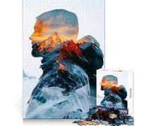 Rompecabezas Mountain Man Double Exposure de 1000 Piezas para Adultos Juguete de lógica Clara, Divertido y Relajante Corte Perfecto Regalo Elegante (50x75cm)
