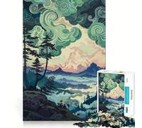 Rompecabezas Mountain Mist de 1000 Piezas para Adultos y Adolescentes Rompecabezas Mental Arte para armar sin estrés Regalo Original (38x52cm)