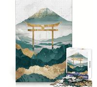 Rompecabezas Mountain Tori Gate Gold para Adolescentes, 1000 Piezas, para estimular la Memoria, Relajante y Divertido, con diseño de patrón para armar, (38x52cm)