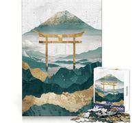 Rompecabezas Mountain Tori Gate Gold para Adultos, 1000 Piezas, Juguete para la Mente, Alivio de la ansiedad, Borde preciso, Regalo Original (38x26cm)