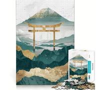Rompecabezas Mountain Tori Gate Gold para Adultos, 1000 Piezas, Juguete para la Mente, Alivio de la ansiedad, Borde preciso, Regalo Original (38x26cm)