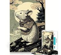 Rompecabezas Mouse Ukiyo E Japón China para Adultos 1000 Piezas Logic Boost Toy Group Joy Premium Edge Bday Surprise (38x26cm)