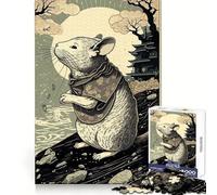 Rompecabezas Mouse Ukiyo E Japón China para Adultos 1000 Piezas Logic Boost Toy Group Joy Premium Edge Bday Surprise (38x26cm)