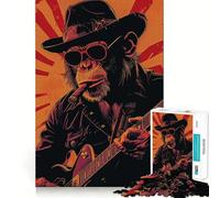 Rompecabezas Mr Monkey Blues Night para Adultos, 1000 Piezas, Logic Boost Toy Group, Joy Premium Edge, Sorpresa de cumpleaños (38x26cm)