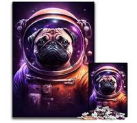 Rompecabezas MSpace de Astronauta Pug para Adultos, 1000 Piezas, desafiante Rompecabezas para Adolescentes, Divertido Juego Familiar, 50x75cm/19,68x29,52 Pulgadas