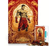 Rompecabezas Muay Thai Warrior Spirit de 1000 Piezas para Adultos Juego de ingenio para relajar la Mente Bordes Afilados Regalo Premium (50x75cm)