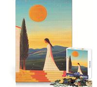 Rompecabezas Mujer Caminando al Atardecer para Adultos, 1000 Piezas, Entrenamiento de Memoria, recreación Tranquila, Corte Impecable, Regalo navideño (50x75cm)