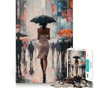 Rompecabezas Mujer Caminando bajo la Lluvia para Adultos,1000 Piezas Juego de Habilidad y Pensamiento Troquelado de Alta precisión Un desafío entretenido para el Tiempo Libre (50x75cm)