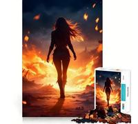 Rompecabezas Mujer Caminando Entre el Fuego 1000 Piezas Estimula la Cognición Diversión Piezas sin Rebabas Corte Limpio Juguete de Entretenimiento para Interiores (38x26cm)