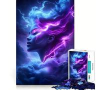 Rompecabezas Mujer con Cabello de relámpago 1000 Piezas Juego de Habilidad Mental Corte láser Tiempo Tranquilo Ejercicio Mental en casa (38x52cm)