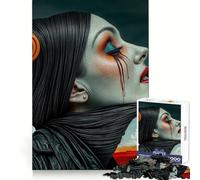 Rompecabezas Mujer con Lágrimas de Sangre para Adultos 1000 Piezas Poder Mental Escapada Relajante Bordes Uniformes (38x26cm)