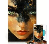 Rompecabezas Mujer con máscara de Plumas,1000 Piezas Ejercicio Mental Divertido Piezas de Ajuste preciso Una Forma entretenida de Pasar el Tiempo Libre (50x75cm)