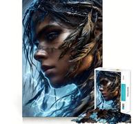 Rompecabezas Mujer con relámpagos y Plumas,1000 Piezas,Divertido Juego Mental,diseño de Ajuste Huecos,Regalo Ideal para reuniones Familiares (38x52cm)
